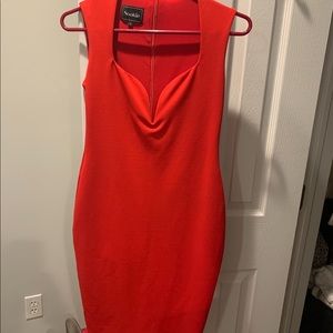 Red party dress